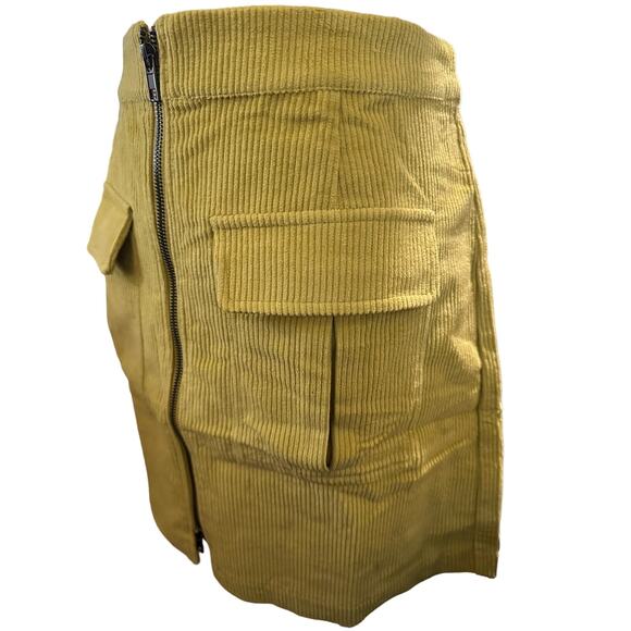 Moon River Lulu's Corduroy Zipper Skirt, 90's, Y2K, Chartreuse, NWT, Size L - Picture 4 of 8